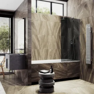 Шторка на ванну MaybahGlass MGV-81-5ш 70см хром матовый